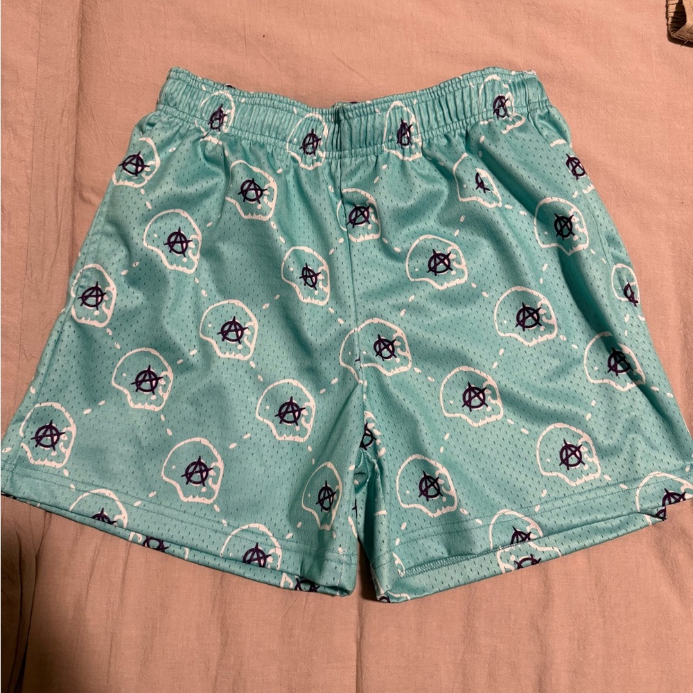 Bravest Studios Aqua Skull Print Shorts